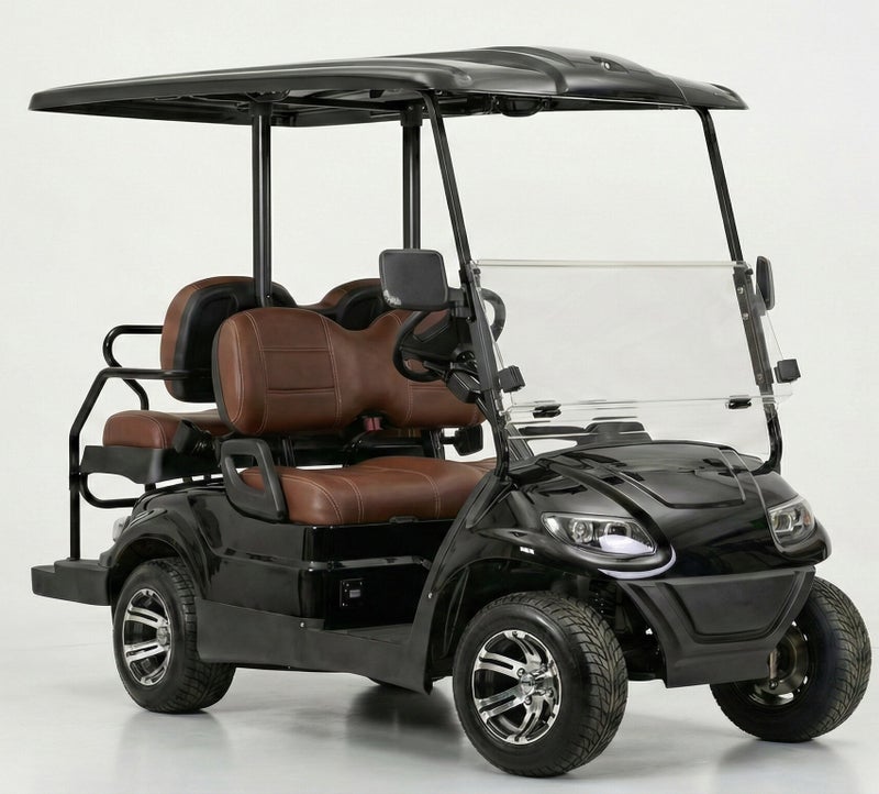 EPIC 2+2 Non-Lifted Electric Golf Cart with Lithium Battery 105Ah& Standard Tires | 4-Seater LSEV (Black) - Image 3